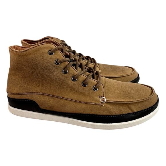 Olukai Nalukai Kapa Boots Mens Size 8.5 Brown Waxed Canvas Lace Up Ankle Chukka - Picture 6 of 9